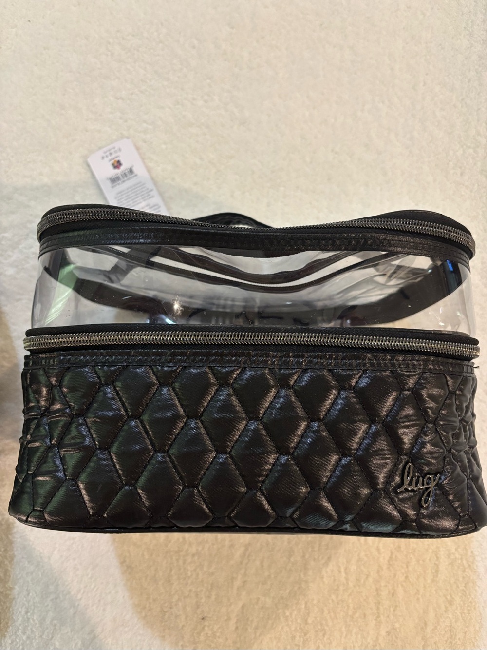 Lug whoosh cosmetic case storage metallic black